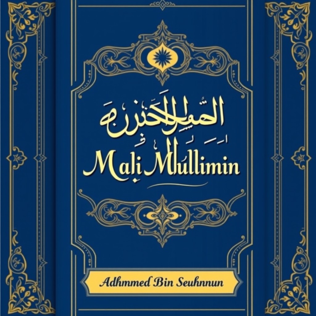 A4 book cover design for 'Adabul Mu'allimin (آداب المعلمين)' by Muhammad bin Suhnun (202-256H)