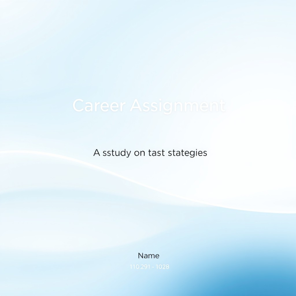 A professional and visually appealing cover page for a career assignment