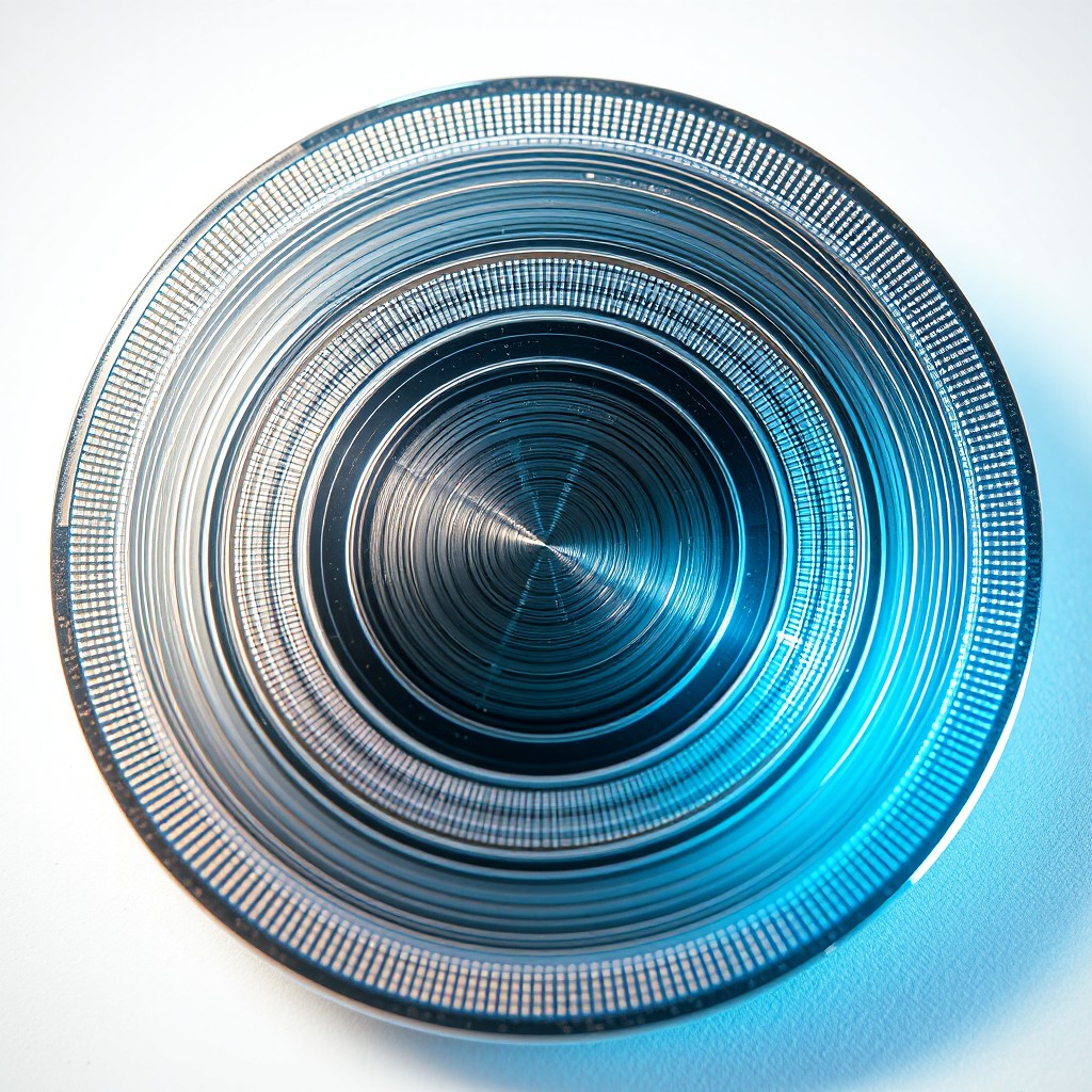 A highly detailed close-up of a silicon wafer, showcasing its intricate patterns and textures