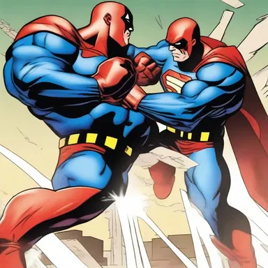 The superhero used their incredible strength to deliver a powerful punch, successfully blocking the villain's attack.