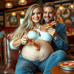 A stunning 18-year-old girl with long blond hair and a thin face, exuding sexy, sweet, and innocent charm