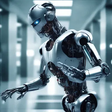 The futuristic robot in the science fiction movie requires two-handed operation to control its complex functions.
