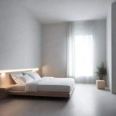 The minimalistic design of the room created a cataleptic atmosphere, promoting calmness and relaxation.