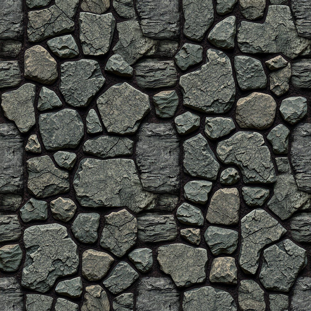 A seamless tile design featuring a rugged dungeon stone floor