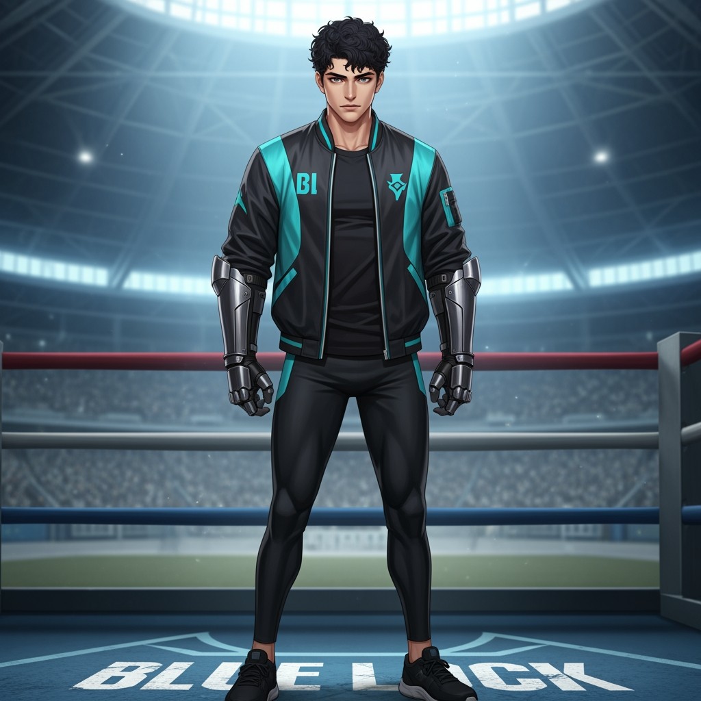 An 18-year-old male character standing at 6'1" tall, showcasing short curly jet black hair and deep dark brown irises