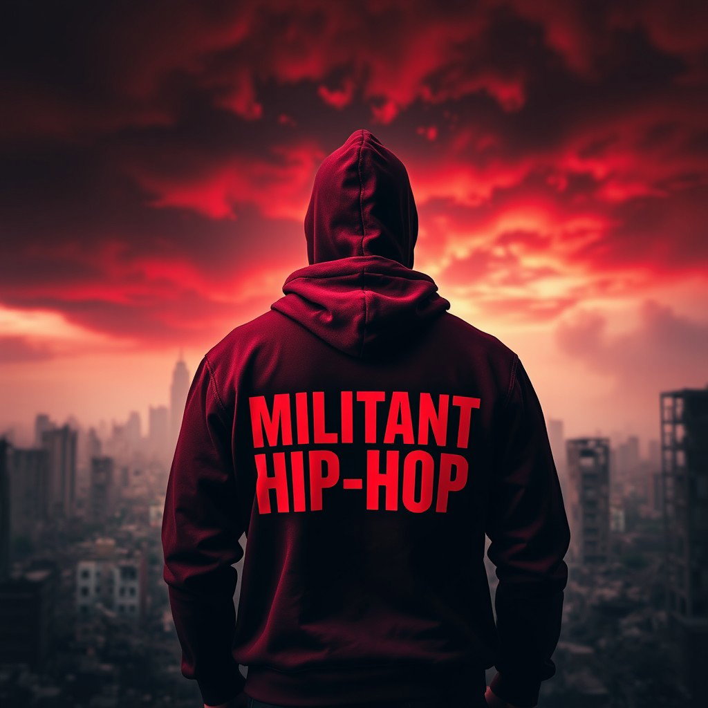 A lone man standing with his back to the viewer in the foreground of a desolate, destroyed cityscape