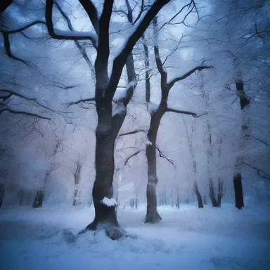 The author described the enchanted forest with its crystallized trees glistening under the moonlight.