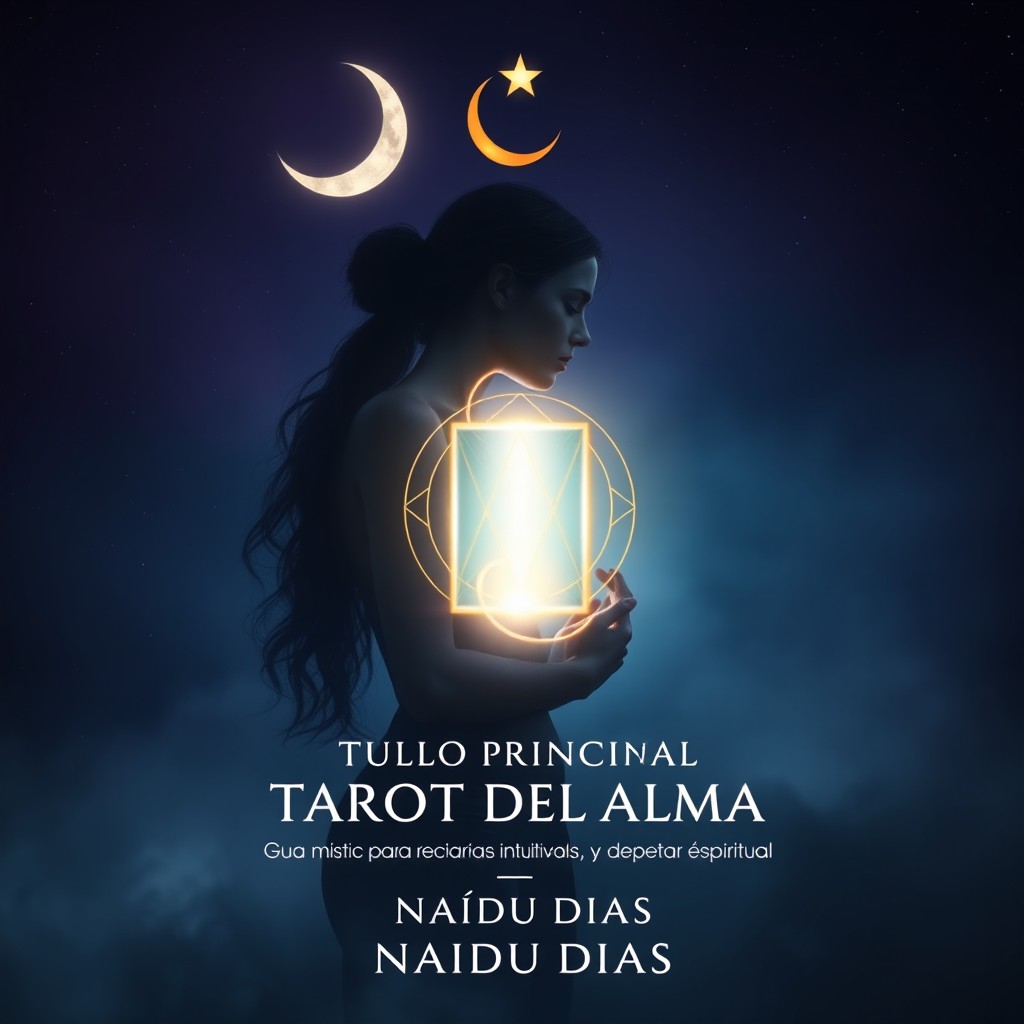 A mystical and elegant book cover for a spiritual tarot theme