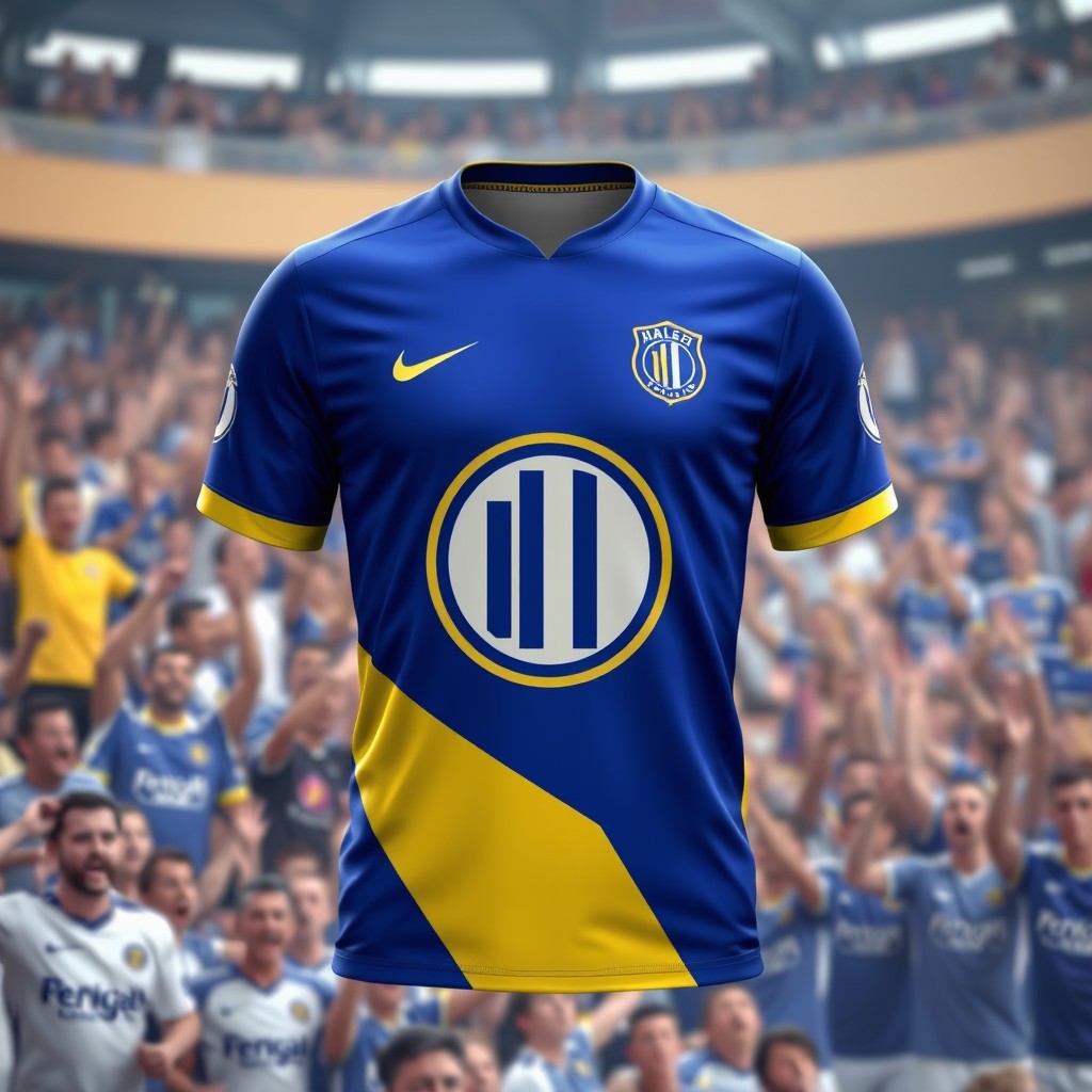 A vibrant and dynamic football jersey featuring a bold, modern design