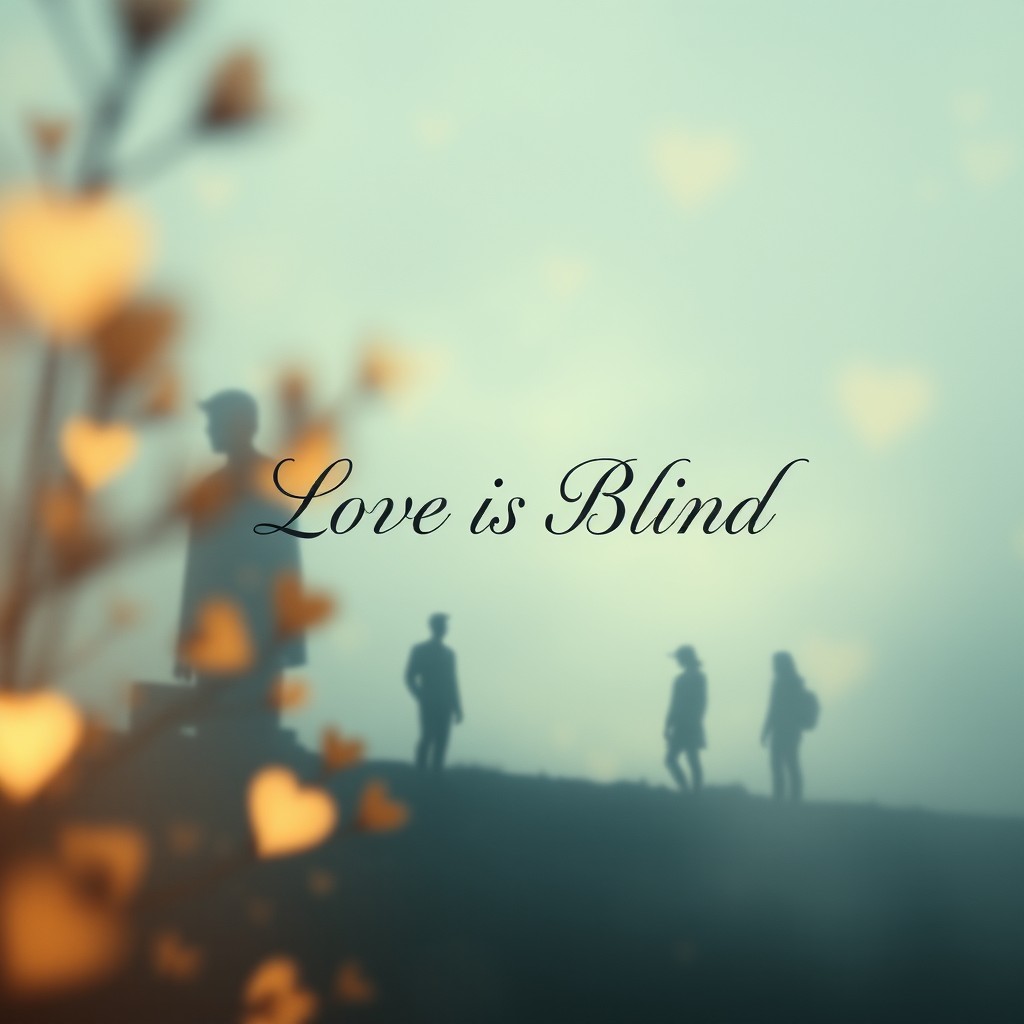 A conceptual movie thumbnail for a film titled 'Love Is Blind'