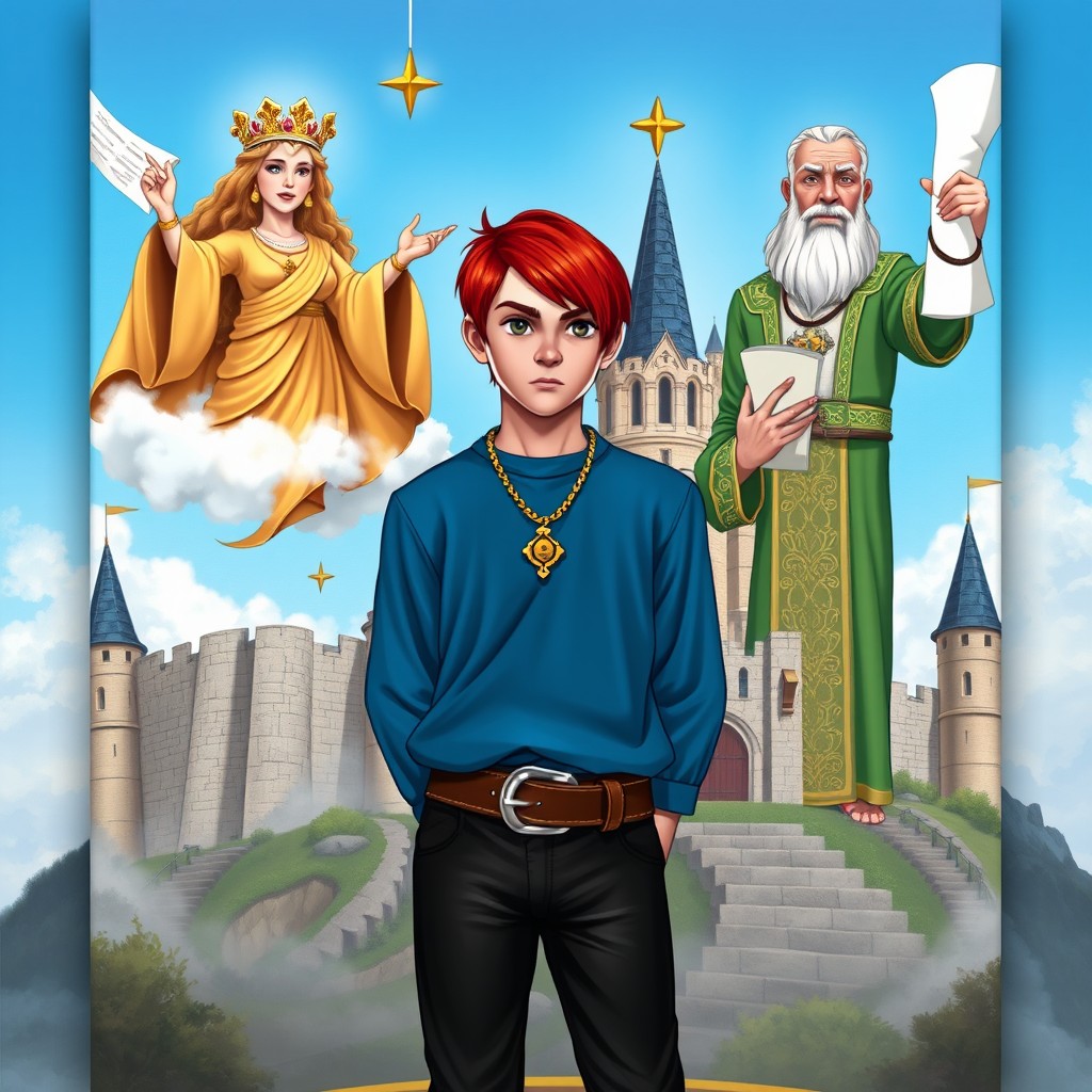 The main character is a young man prominently placed at the center of the book cover