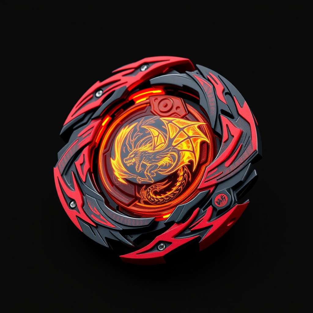 A dynamic and visually striking dragon type Beyblade named 'Hellfire Dragon Evolution' 2A'