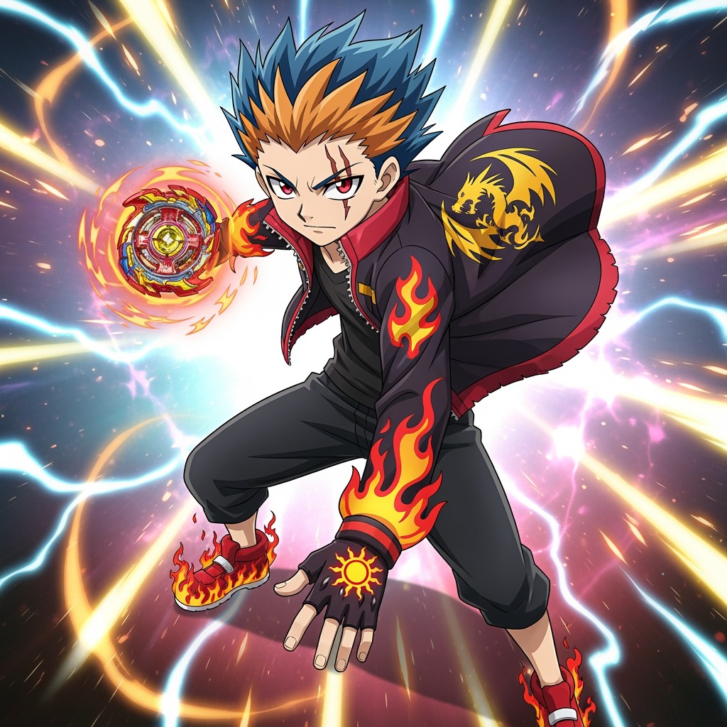 A 16-year-old stoic fierce male character with a dramatic scar running down his right eye