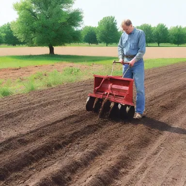 The author skillfully described how the plow furrows the soil in an agricultural literature book.