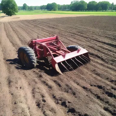 The author skillfully described how the plow furrows the soil in an agricultural literature book.