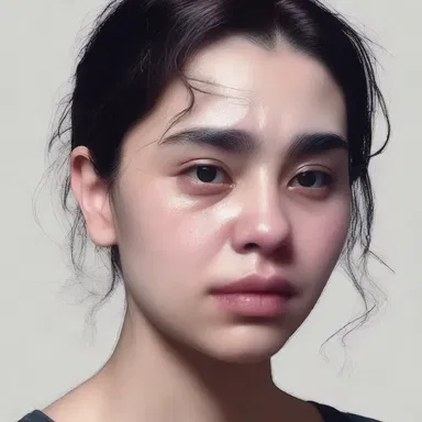 In the emotional scene, tears furrowed down the protagonist's cheeks.