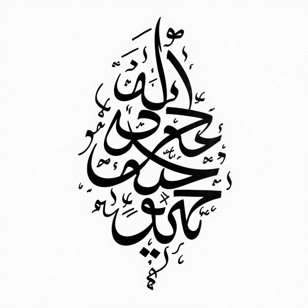 A striking display of Arabic calligraphy featuring empowering phrases like "قوة" (Strength), "إرادة" (Willpower), "ثقة" (Confidence), and "نجاح" (Success) beautifully overlapping each other in a creative and modern design
