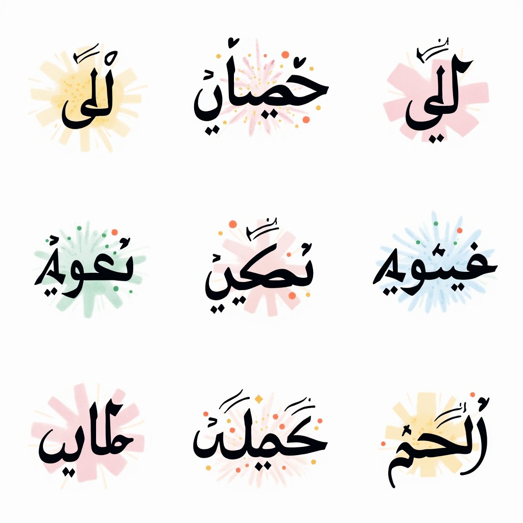 A collection of ten distinct Arabic calligraphy designs, each showcasing a different empowering phrase such as "قوة" (Strength), "إرادة" (Willpower), "ثقة" (Confidence), "نجاح" (Success), "حرية" (Freedom), "شجاعة" (Courage), "تغيير" (Change), "طموح" (Ambition), "حب الذات" (Self-Love), and "إيجابية" (Positivity)