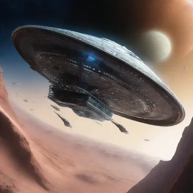 In the science fiction novel, the spaceship traveled through intergalactic space in search of new civilizations.