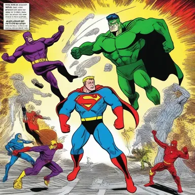 In the comic book series, superheroes fought evil villains in epic battles that took place in intergalactic space.
