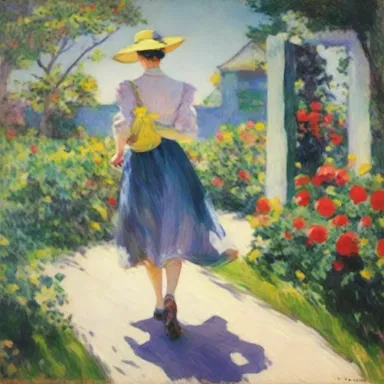 The painting's vibrant colors and composition hark back to the style of the Impressionist movement.