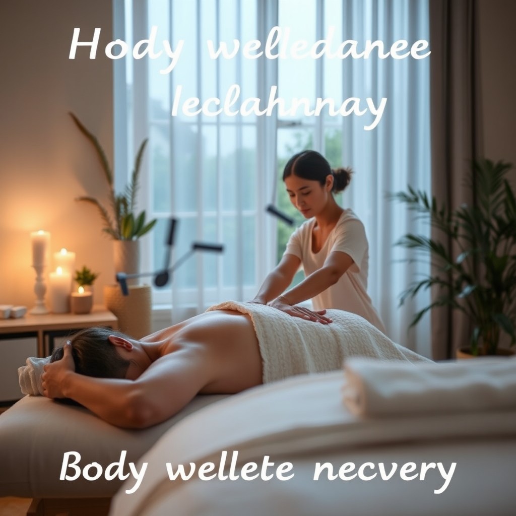 An inspirational and serene scene depicting the importance of body wellness and recovery through massage therapy