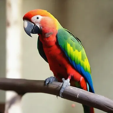 In the spooky attic, a parroket with blood-red feathers stared menacingly, causing a chilling terror to grip the residents of the house.