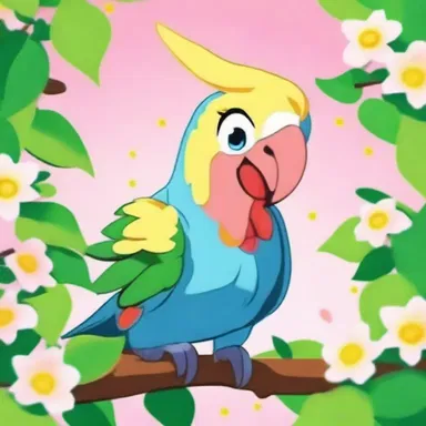 In the whimsical world of anime, a parroket named Hikari possessed the magical ability to speak human language, bringing joy and laughter to everyone with her playful personality.