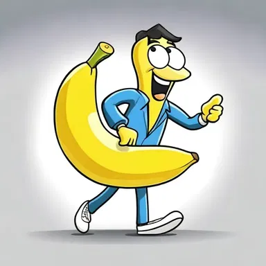 In the cartoon, the character slipped on a banana peel and his bursa burst, causing him great pain.