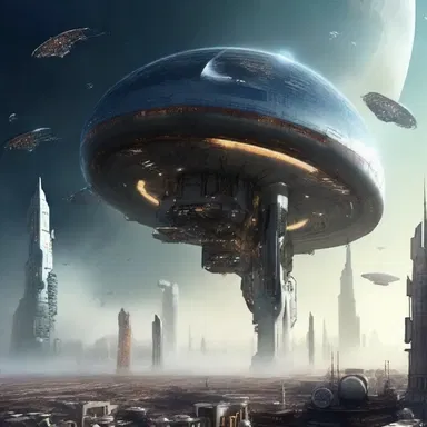 In the futuristic world depicted in the novel, spaceships bear down on Earth, threatening the survival of human civilization.