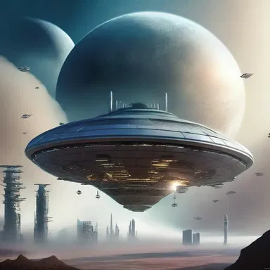 In the futuristic world depicted in the novel, spaceships bear down on Earth, threatening the survival of human civilization.