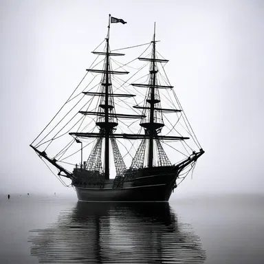 As the fog rolled in, the ghostly pirate ship began to bear down on their small fishing vessel, sending shivers down their spines.
