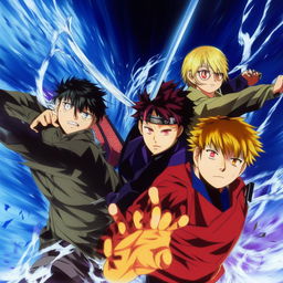 A captivating image from Jujutsu Kaisen anime, featuring the main characters in dynamic poses against an action-packed backdrop.