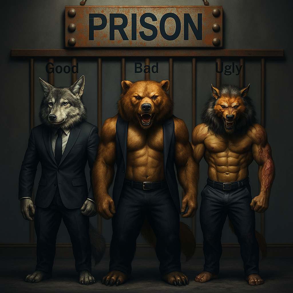 Make the first one a half wolf half man and the second one a half bear half man