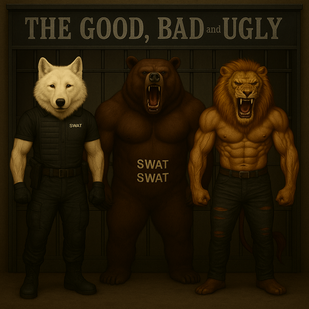 Make the sign black with gray letters and the bear brown