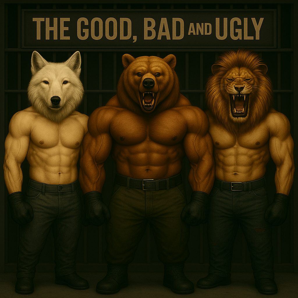Remove the white wolf's shirt and put blavk gloves on the other two
