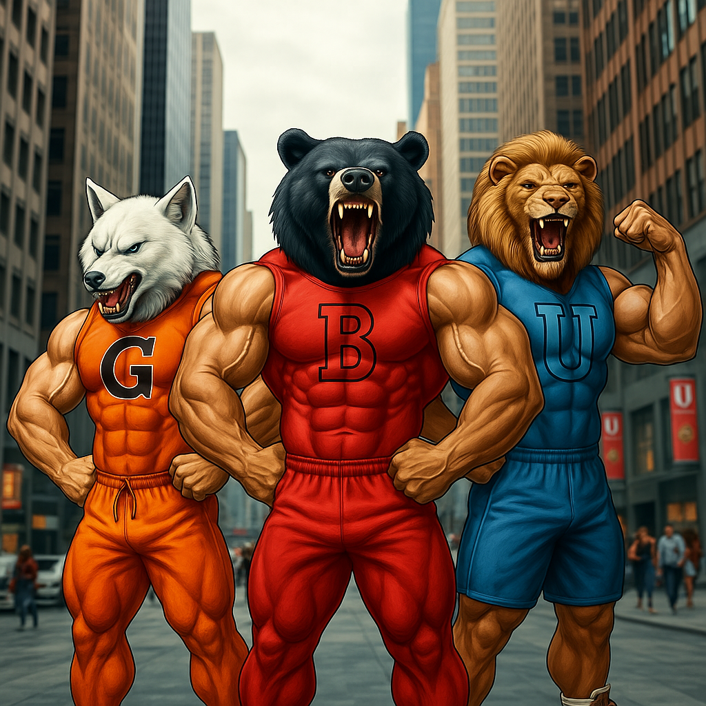 Have them all sleeveless with big muscular arms