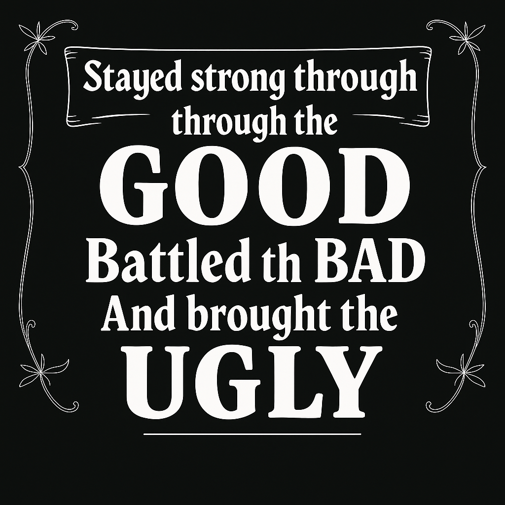 Make the word bad the same size as good and ugly