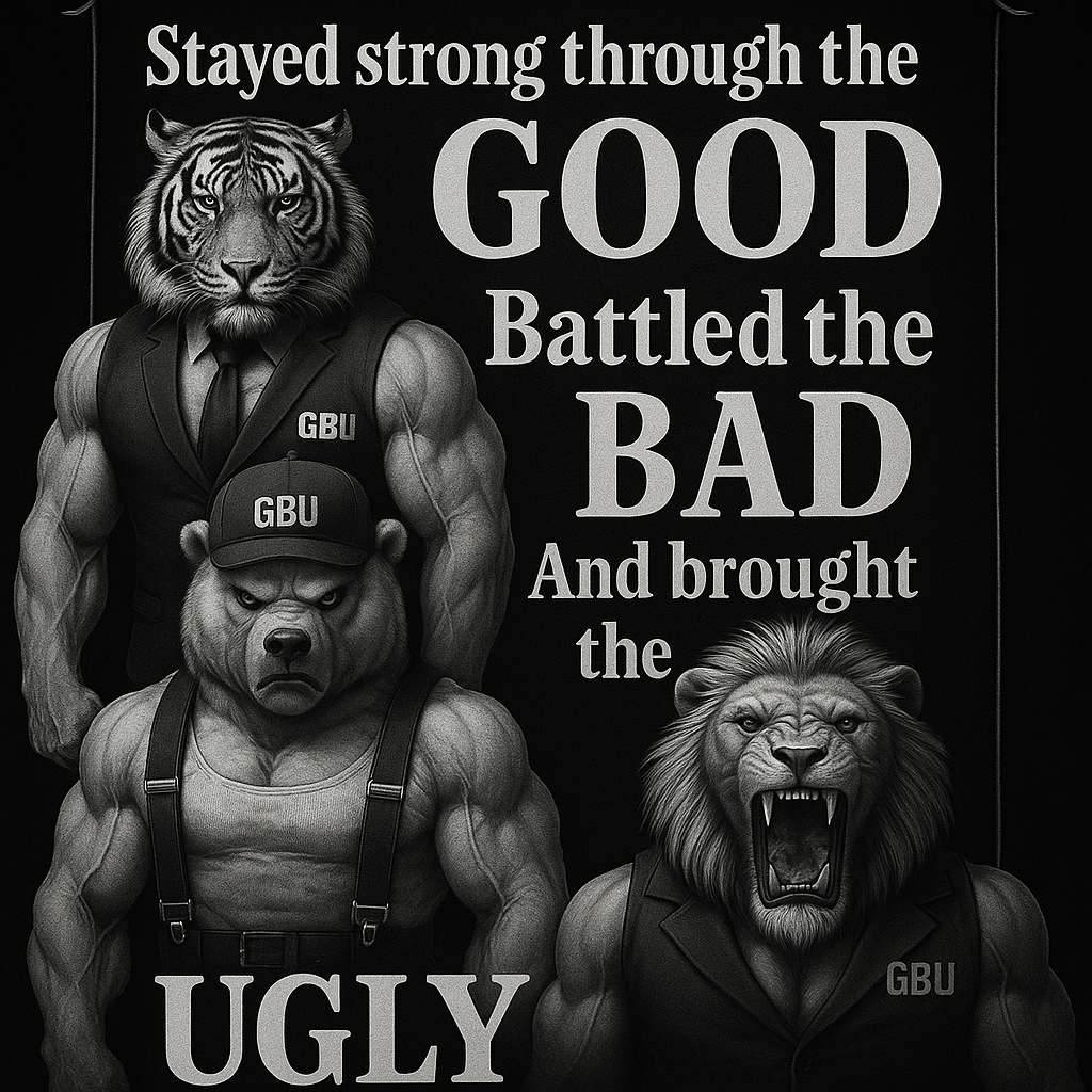 Make it all black and white, make the bear look meaner and put GBU on the Tigers right font chest