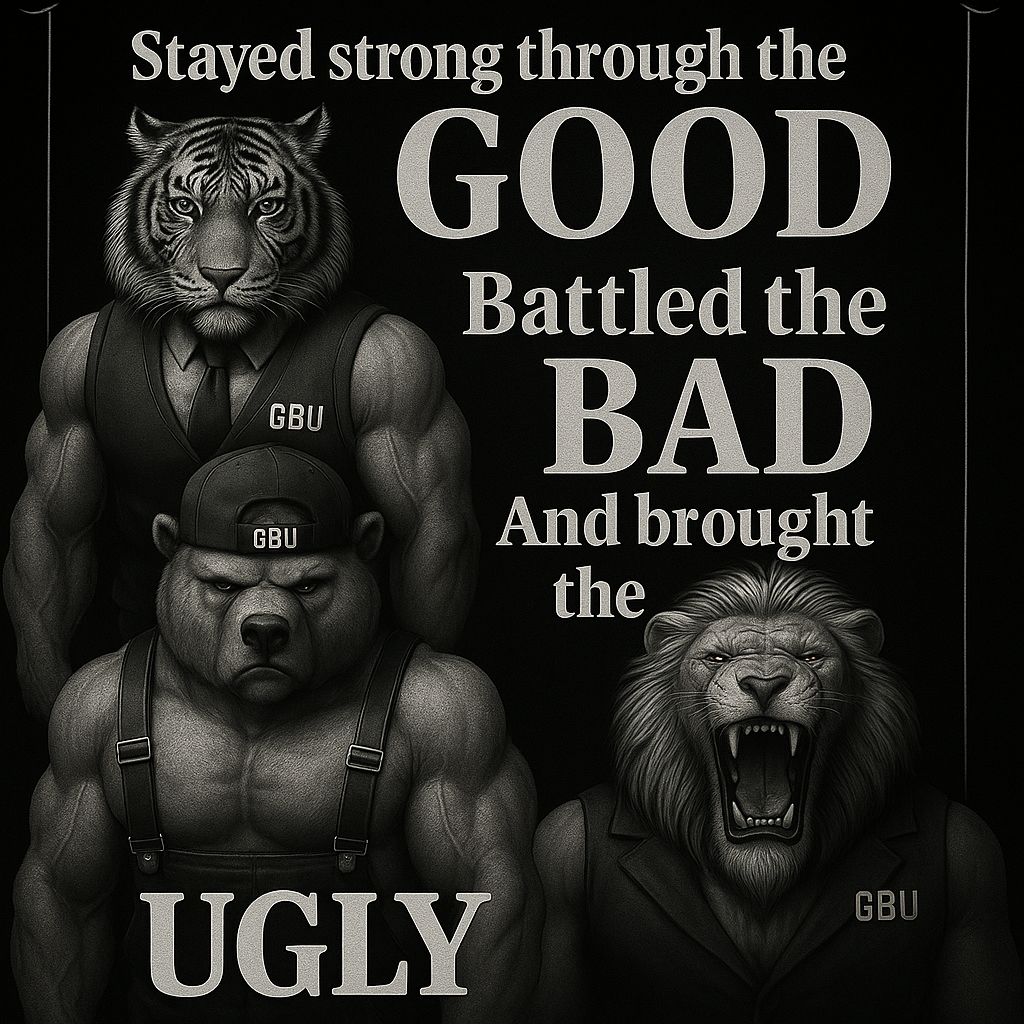 Put the bears hat on backwards with GBU  on it