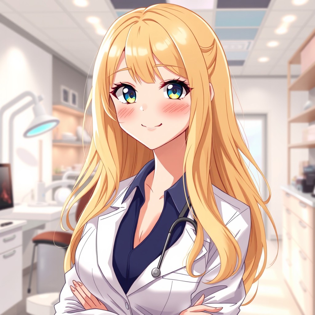 Cute & Alluring Anime Dentist Illustration