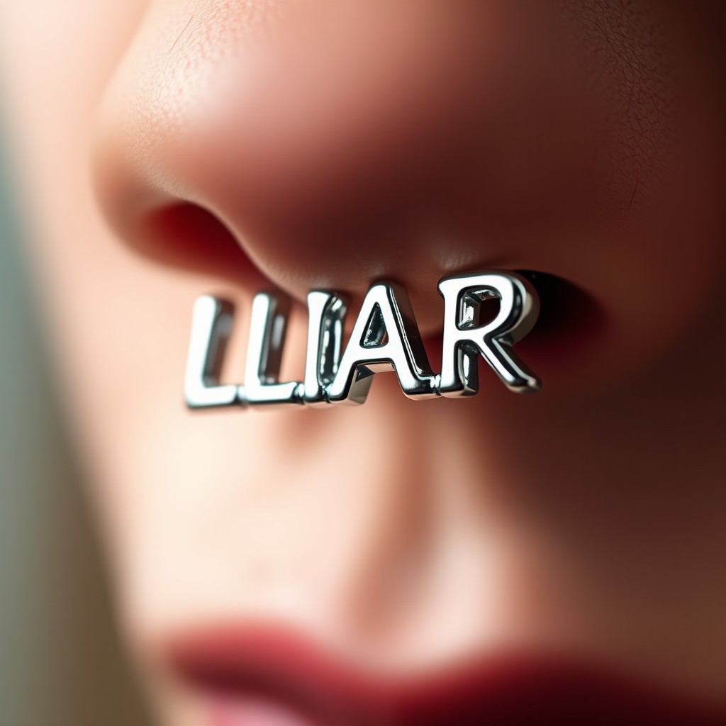 An artistic depiction of an edgy and stylish nose ring designed in a bold and eye-catching way