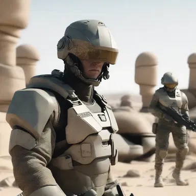 In the futuristic world of the movie, the soldiers wore advanced armets with built-in heads-up displays.