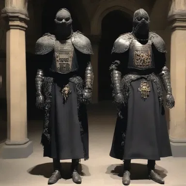 The haunted castle showcased a macabre collection of armets worn by the long-deceased knights.