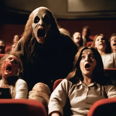 The horror movie had gobs of terrifying scenes that left the audience on the edge of their seats.