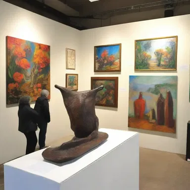 The art exhibit showcased a variety of paintings and sculptures, attracting gobs of art enthusiasts.