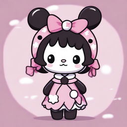 Ein hochwertiges digitales Kunstwerk, das Sanrio's Kuromi darstellt