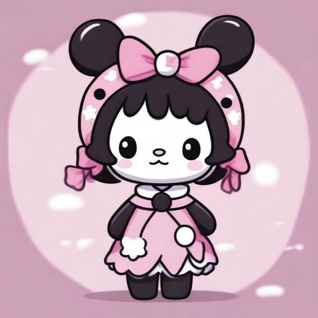 Ein hochwertiges digitales Kunstwerk, das Sanrio's Kuromi darstellt