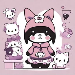 Ein hochwertiges digitales Kunstwerk, das Sanrio's Kuromi darstellt