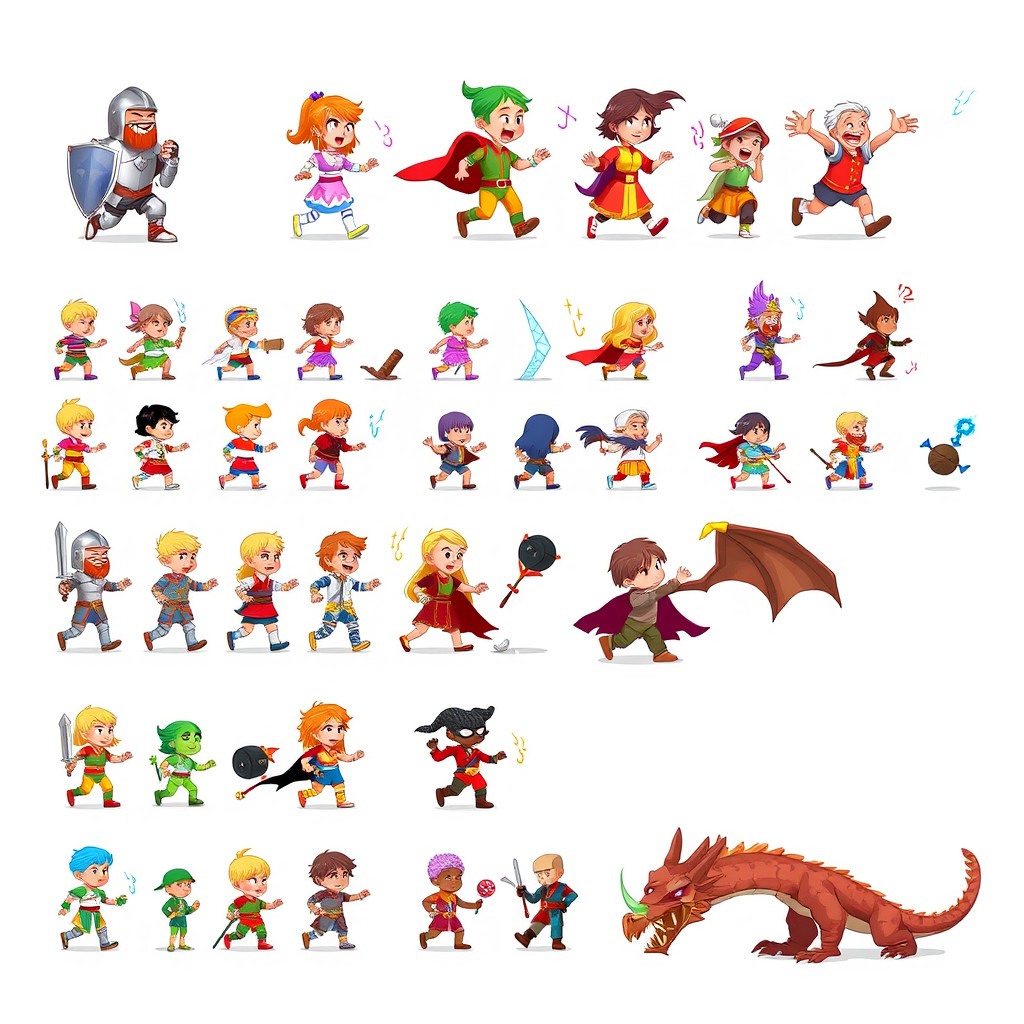 Dynamic Game Character Sprite Sheet